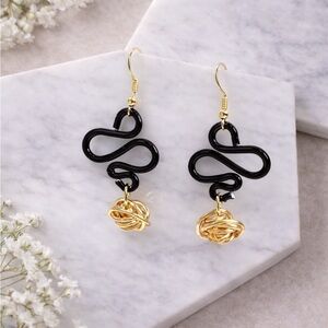 Wire  Wrapped Earrings, Gold Fantasy Jewelry